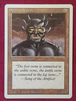 Magic The Gathering REVISED OBSIANUS GOLEM artifact card MTG - Image 1