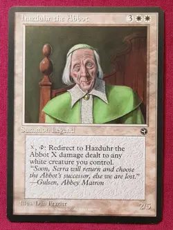 Magic The Gathering HOMELANDS HAZDUHR THE ABBOT white card MTG - Image 1