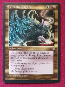 Magic The Gathering ICE AGE ELEMENTAL AUGURY black/blue/red card MTG - Image 1