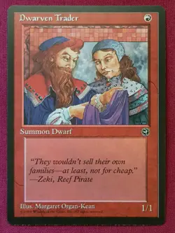 Magic The Gathering HOMELANDS DWARVEN TRADER B red card MTG - Image 1