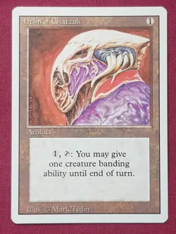 Magic The Gathering REVISED EDITION HELM OF CHATZUK artifact card MTG - Image 1