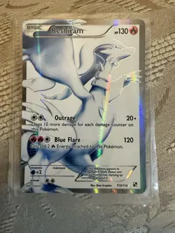Pokemon 2011 Reshiram Full Art Holo Card 113/114 Black White - Image 1