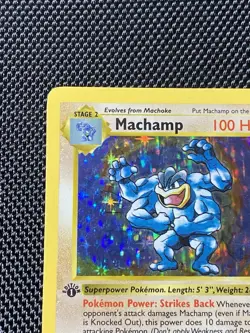 Shadowless Machamp Holo Rare 1st Edition Base Set #8/102 Vintage Pokemon Card LP - Image 2