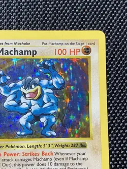 Shadowless Machamp Holo Rare 1st Edition Base Set #8/102 Vintage Pokemon Card LP - Image 3