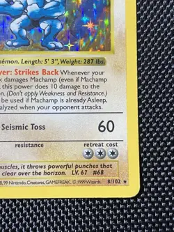 Shadowless Machamp Holo Rare 1st Edition Base Set #8/102 Vintage Pokemon Card LP - Image 4