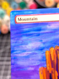 ALTERED - Mountain Land RED Magic Altered Hand Painted Art - Desert Scene - Image 3