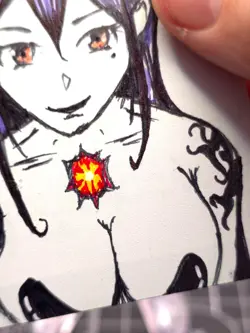 SOL RING - MTG *Altered Hand Painted Original Art Anime - Purple Hair Waifu - Image 5