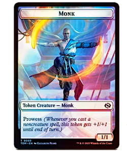 Copy Token (0001) // Monk Token (0003) - Foil Tarkir Dragonstorm MTG - Image 2