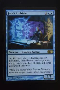 Magic The Gathering MTG JACE'S ARCHIVIST Magic 2012 LP Lightly Played - Image 1