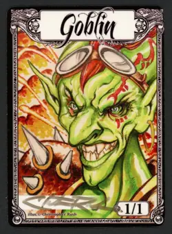 ***Goblin Token Signed*** MTG Tokens Christopher Rush Magic Kid Icarus - Image 1