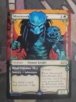MTG Hand Painted Alter - Predator Mosswood Dreadknight - Blossom Alters - Image 1