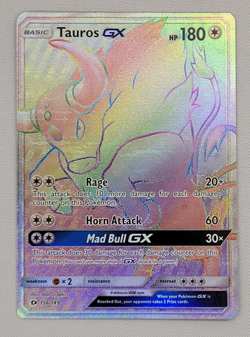 Tauros GX Secret Rare Holo Foil Pokemon Sun/MoonBase Set SM 156/149 - Image 1