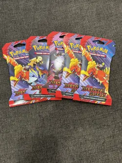 Lot Of 5 | Pokemon TCG | Destined Rivals Sleeved Booster Packs | Factory Sealed - Image 1