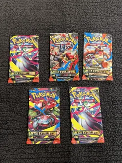 Pokemon Mega Evolution Booster Pack Lot of 5 - Image 1