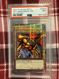 Yugioh PSA 9 LEFT ARM OF THE FORBIDDEN ONE MP24-EN005 25TH ANNIVERSARY QCR - Image 1