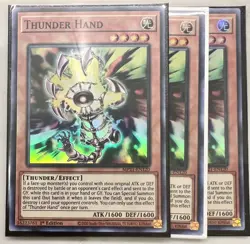 Yugioh 3x Thunder Hand MP21-EN120 Super Rare 1st Ed NM - Image 1