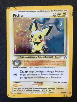 3 French Pokemon cards lot Neo Genesis set Pichu 12/111 Cleffa 20/111 Totodile - Image 2