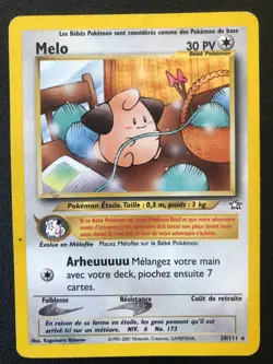 3 French Pokemon cards lot Neo Genesis set Pichu 12/111 Cleffa 20/111 Totodile - Image 5