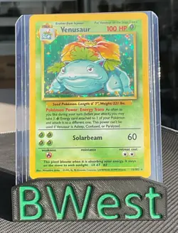 Venusaur 15 LP Base Set Holo Rare Pokemon Card TCG 1999 - Image 1