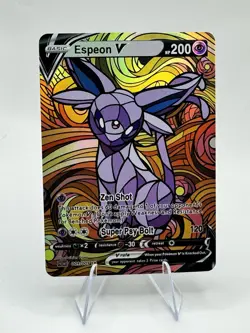 Pokemon Stained Glass Mosaic Espeon V Illustration Immersive Art Card Textured - Image 1