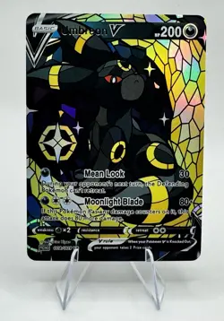 Pokemon Stained Glass Mosaic Umbreon V Illustration Immersive Art Card Textured - Image 1