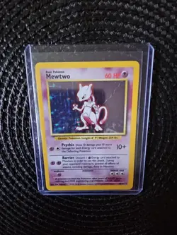 1999 Pokemon TCG Mewtwo Base Set Holo Unlimited Rare Card 10/102 - Image 3