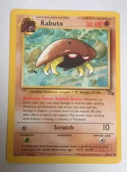 Pokemon TCG Kabuto 50/62 Fossil Unlimited Card WOTC LP-MP - Image 1