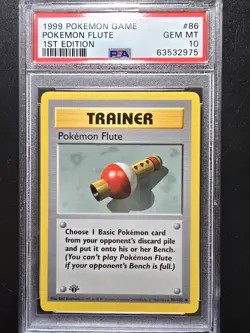 PSA 10 1st Edition Pokemon Flute 86/102 - 1999 Base Set Thick Stamp Pokemon Card - Image 1