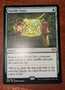 MTG: Worldly Tutor #185, NM Dominaria Remastered Chase RARE Instant Card!! - Image 1