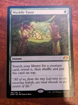 MTG: Worldly Tutor #185, NM Dominaria Remastered Chase RARE Instant Card!! - Image 2