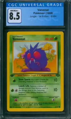 1999 Pokemon Jungle 1ST EDITION 🔥 VENONAT 🔥 #63 CGC 8.5 NM / Mint+ Card c184 - Image 1