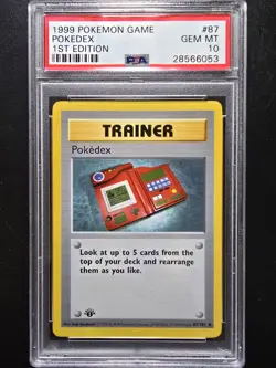 PSA 10 1st Edition Pokedex 87/102 - 1999 Base Set Thick Stamp Pokemon Card - Image 1