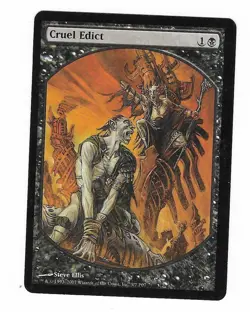 Cruel Edict Textless Player Rewards Promo Magic The Gathering Trading Card - Image 1