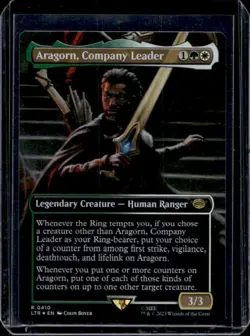 2023 Magic MTG Lord of Rings Tales Middle-Earth Aragorn, Company Leader Foil 410 - Image 1
