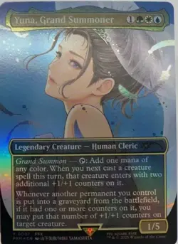 MTG Yuna, Grand Summoner NM EN Borderless Foil PROMO 0001 FINAL FANTASY EDH - Image 1