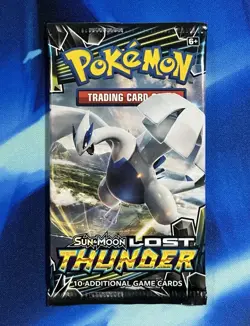 Pokemon 2018 Sun & Moon Lost Thunder Booster Pack Lugia Art Nm Mint - Image 1
