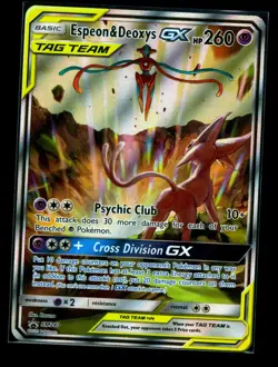 Pokemon TCG Espeon & Deoxys GX SM240 Black Star Promo Full Art NM Condition - Image 1