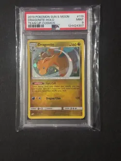 DRAGONITE #119 PSA 9 • 2019 Pokemon Sun & Moon Team Up Cosmos • FAST SHIP! - Image 1