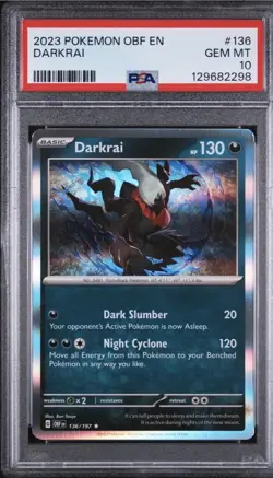 Pokemon 2023 OBF EN-Obsidian Flames #136 Darkrai PSA GEM MT 10 - Image 1