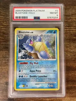 2009 Pokemon Platinum Blastoise Holo 2/127 PSA 8 NEAR MINT - MINT - Image 1