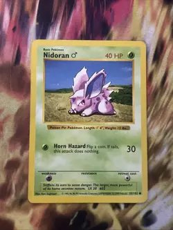 Nidoran M [MP] - Pokemon TCG Base Set Shadowless 55/102 [Common] - Image 1
