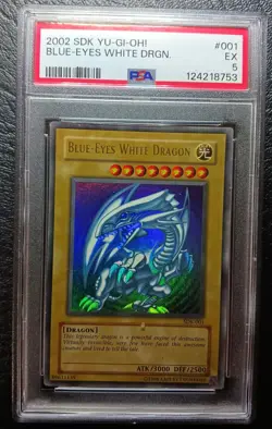 2002 Yu-Gi-Oh! Blue Eyes White Dragon SDK 001 Ultra Rare PSA 5 - Image 1