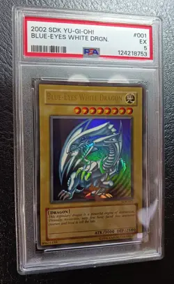 2002 Yu-Gi-Oh! Blue Eyes White Dragon SDK 001 Ultra Rare PSA 5 - Image 3