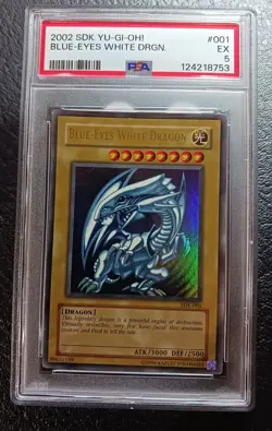2002 Yu-Gi-Oh! Blue Eyes White Dragon SDK 001 Ultra Rare PSA 5 - Image 4