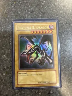 Yu-Gi-Oh! TCG Red-Eyes Black Dragon LOB-070 Ultra Rare HP HOLO Light Play - Image 1