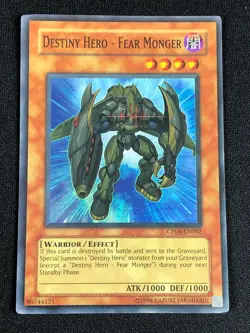 YUGIOH DESTINY HERO FEAR MONGER CP06-EN002 SUPER (MP) - Image 1