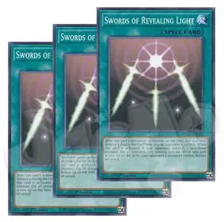 Yugioh Swords of Revealing Light x 3 - 1st Edition NM - Plus Free Holo Card - Image 1