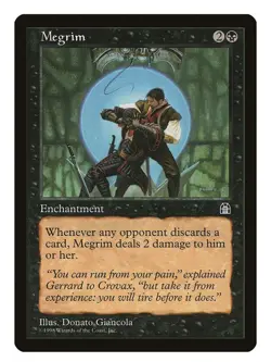 Megrim Magic the Gathering Stronghold Uncommon LP Lightly Played Single Card - Image 1