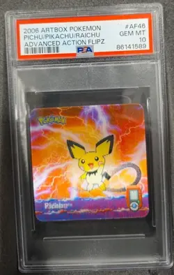 POKEMON CARD PIKACHU AF46 ARTBOX ADVANCED ACTION FLIPZ GRADED PSA 10 GEM MINT - Image 1