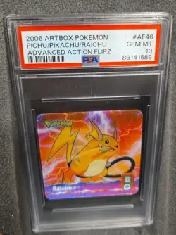 POKEMON CARD PIKACHU AF46 ARTBOX ADVANCED ACTION FLIPZ GRADED PSA 10 GEM MINT - Image 2